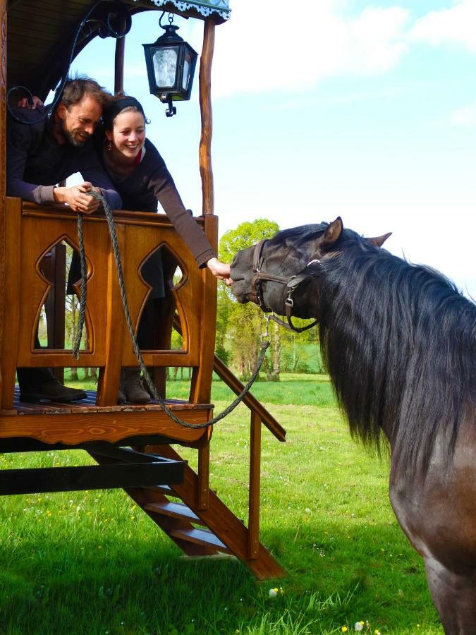 Une Roulotte Et Des Chevaux Treffléan Eksteriør billede